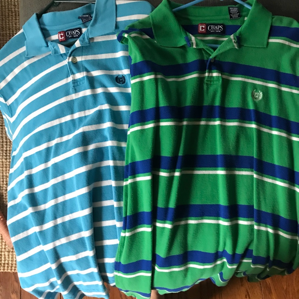 2 mens chaps polo shirts xl great condition
